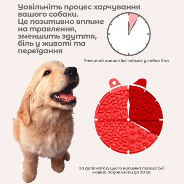 Силіконовий килимок для злизування ласощів - Silicone Lick Mat, orange