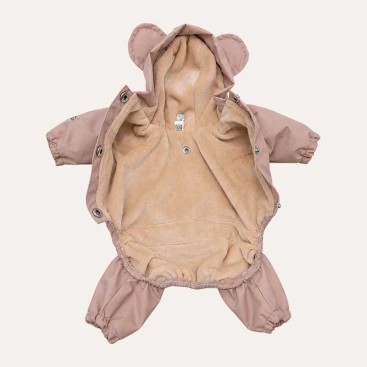 Дождевик для собак на утеплители с ушками - Beige, XS