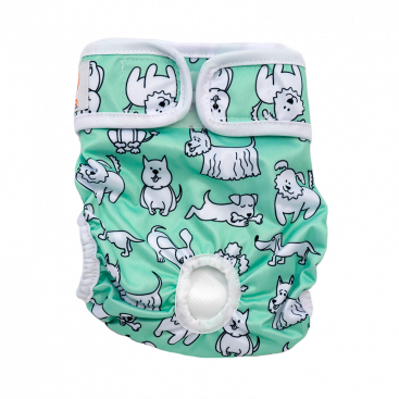 Многоразовый подгузник для собак Misoko&Co - Puppies mint, XS