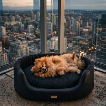 Лежанка Amiplay - Milano Black, S (50x50x35 см)