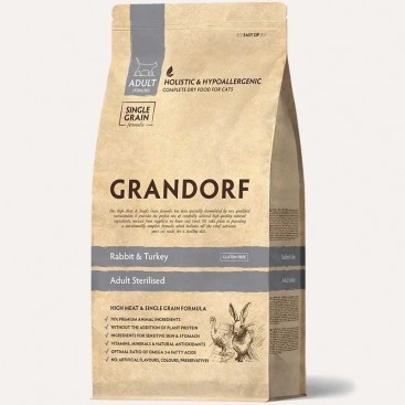 Корм для стерилізованих котів з кроликом Grandorf - Rabbit & Turkey Stirilised 8 кг
