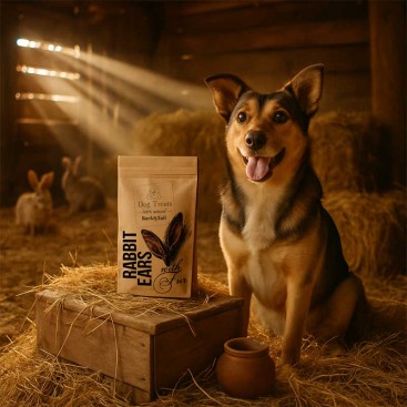 Натуральні ласощі для собак кролячі вуха Bark&Tail - Dog Treats 100 % Rabbit Ears , 5шт