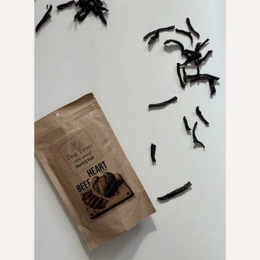 Натуральні ласощі для собак яловиче серце Bark&Tail - Dog Treats 100 % Beef Heart , 50 г