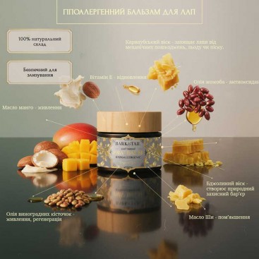 Гіпоалергенний бальзам для лап Bark&Tail - Hypoallergenic Paw Balm, 50 г