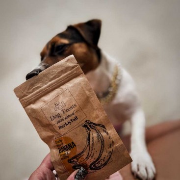 Натуральні ласощі для собак банан Bark&Tail - Dog Treats 100 % Banana , 40 г
