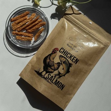 Натуральні ласощі для котів курка з лососем Bark&Tail - Cat Treats 100 % Chicken&Salmon,50г
