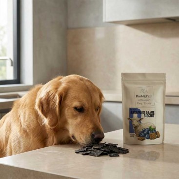 Натуральне печиво для собак ягня та лохина Bark&Tail - Cruncy Blueberries & Lamb Biscuit, 50 г