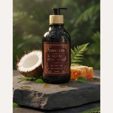 Жидкое мыло для лап с ароматом меда и кокоса для активных собак Bark&Tail - Active Dog liquid paw soap, 300 мл