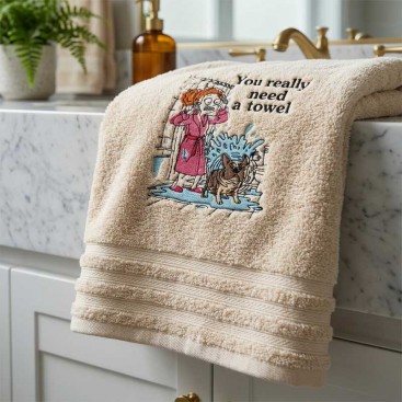 Рушник для собак з вишивкою Montmorency - Wet Dog Chaos (130х70)