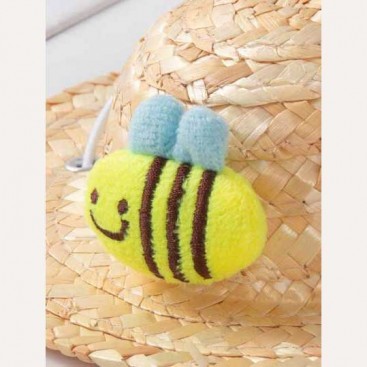 Капелюх для домашніх тварин солом'яний - Hat with bee, S