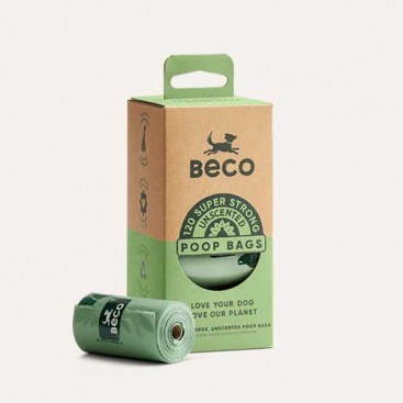Одноразові пакетики для прибирання за собаками Beco Pets без запаху 120 шт (8 рулонів по 15 шт)