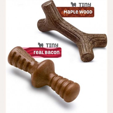 Набір з двох жувальних іграшок для цуценят Benebone - Puppy 2-Pack Tiny Maplstick+Zaggler Bacon