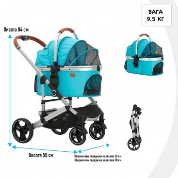 Візок для собак 2 в 1 Blahoo - Blue Stroller