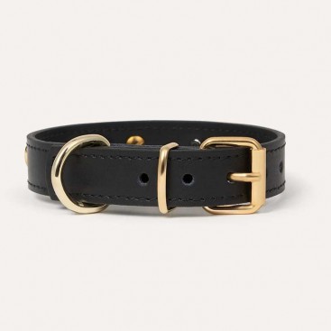 Кожаный ошейник BranniPets - Nara studded black collar, XS 21,5-27,5 см, ш: 1.9 см