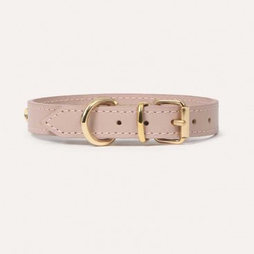 Кожаный ошейник BranniPets - Nara Toy con tachuelas rosa, XS 16-21 см, ш: 1.3 см