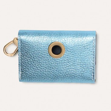 Кожаная сумочка для пакетов для уборки BranniPets - Portabolsas Metal azul cielo