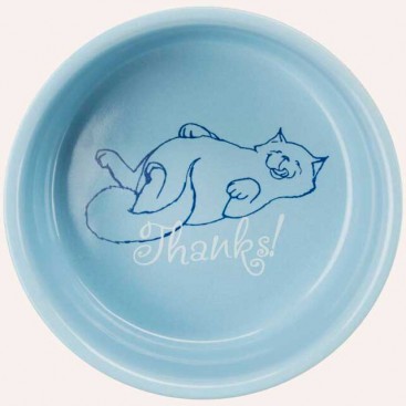 Миска для котів з короткими носами Trixie - Thanks for Service blue, 300 мл