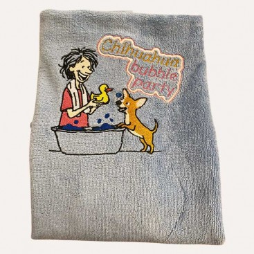 Рушник для собак з вишивкою Montmorency - Chihuahua bubble party (50x80 см)
