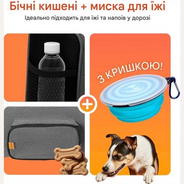 Дорожная и авиа переноска для собак и котов Cadoca - Comfort Dog Carrier 2-in-1 Gray, M