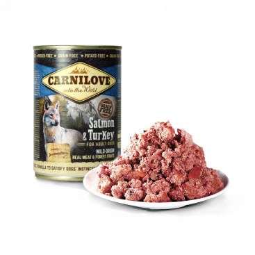 Вологий корм для собак з лососем та індичкою Carnilove - Salmon & Turkey 400 г