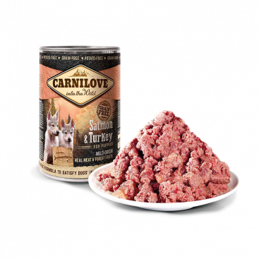 Влажный корм для щенков с лососем и индейкой Carnilove - Salmon & Turkey 400 г