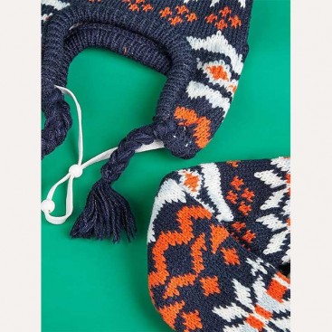 Комплект для собак шапка и шарф Christmas - Blue&Orange, S