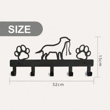 Настенный держатель для поводков на 5 крючков CozyHome - Leash holder dog and paws