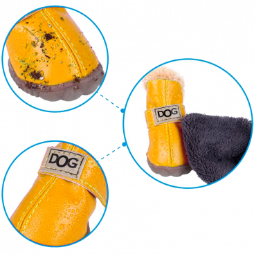 Зимові уггі для собак Dog Australia - Yellow, L-4 (5.5х5 см)