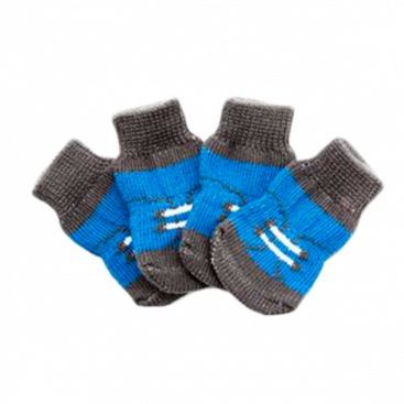 Шкарпетки сині з малюнком шнурівки 4 шт - Pet Socks, S: 2.5х6 см