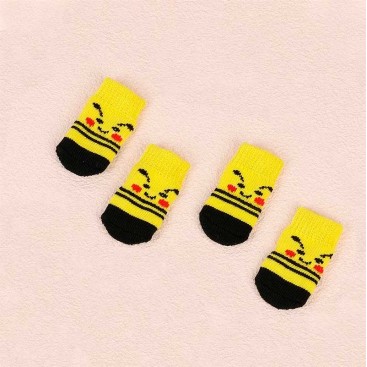 Носки с Покемоном, желтые 4 шт - Dog Socks, L: 3,5х9 см