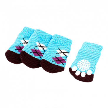 Шкарпетки голубі 4 шт - Pet Socks, M: 3х7,5 см