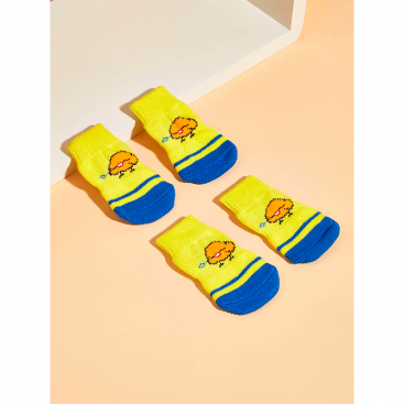 Шкарпетки жовті з мультяшною пташкою Dog Socks, M: 3х7,5 см