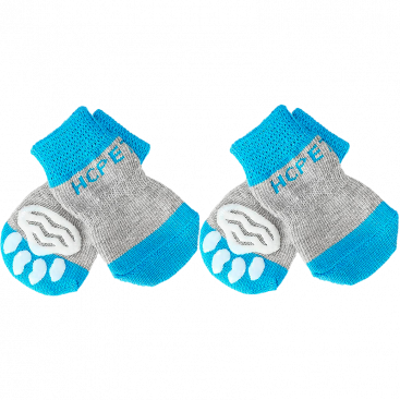 Шкарпетки сіро-блакитні HcPet 4 шт - Pet Socks, M: 3х7,5 см