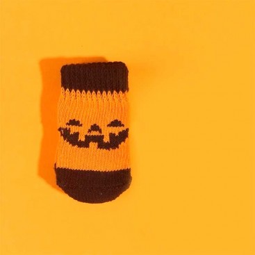 Носки черно-оранжевые Halloween 4 шт - Pet Socks, L 3,5х9 см