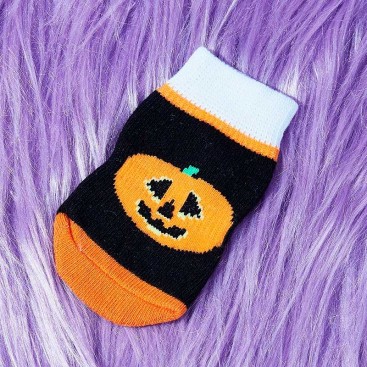 Шкарпетки з малюнком тикви Halloween 4 шт - Pet Socks, S: 3.5х8.9 см