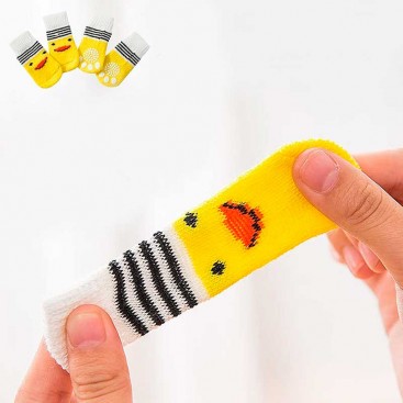 Шкарпетки для собак біло-жовті качечки, 4 шт - Pet Socks, М 3х 7,5 см