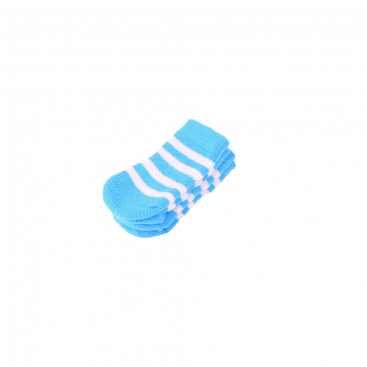 Носки для собак голубые в полоску 4 шт - Pet Socks S:2,5x6 см