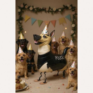 Воздушный шарик 3D на день рождения собачки Fiesta - Police shepherd dog