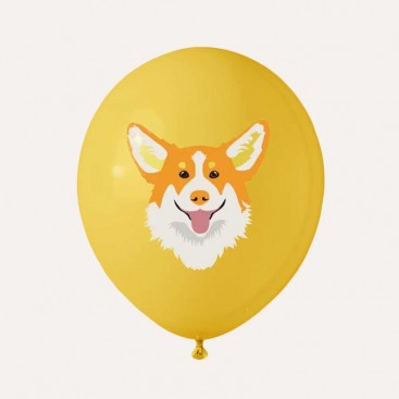 Набір з 12 кульок на день народження коргі Fiesta - Corgi Balloons
