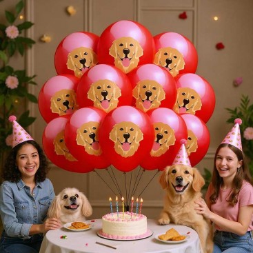 Набор из 12 шаров в день рождения лабрадора Fiesta - Labradors Balloons