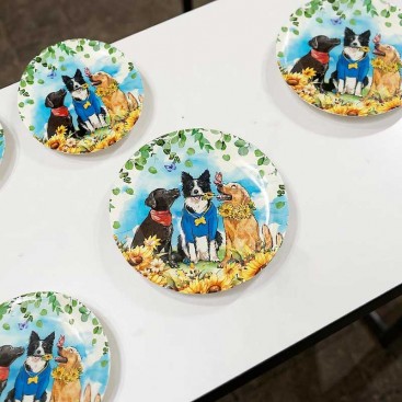 Тарелки 10 шт в день рождения собачки Fiesta - Sunflowers Plates, 18 см