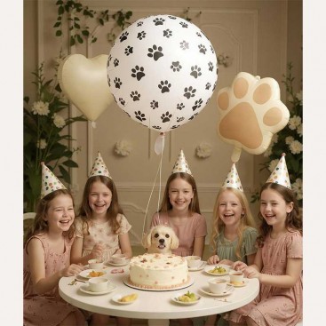 Набор из 6 шариков в день рождения собачки Fiesta - Cream Balloon