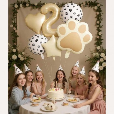 Набір з 6 кульок на другий день народження песика Fiesta - Cream Balloon