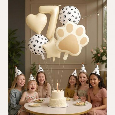 Набор из 6 шариков на седьмой день рождения собачки Fiesta - Cream Balloon