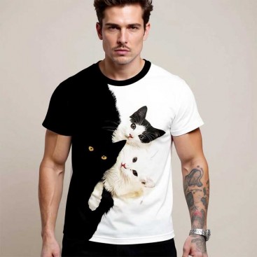Футболка чоловіча Manfinity Homme - Three Cats, 2XL