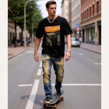 Футболка чоловіча Manfinity Homme - Cat Scream, 2XL