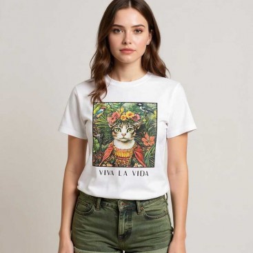Футболка жіноча Inawly - Frida Kahlo Cat, L (44)