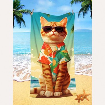 Пляжний плед - Happy Cat, 80Х160 см