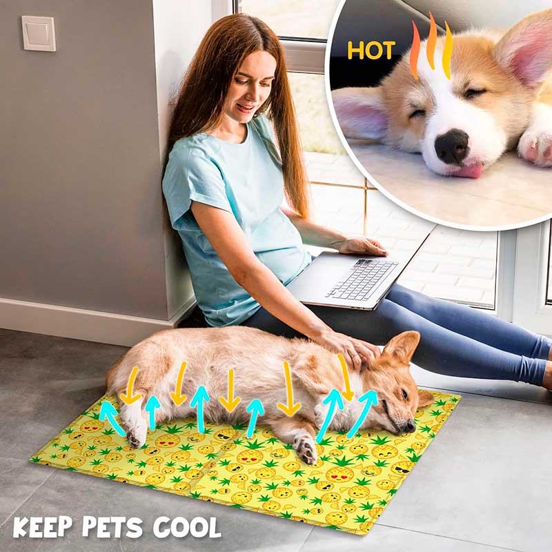 Гелевий охолоджуючий килимок FurryBaby - Pet cool mat pineapple, 50x65 см