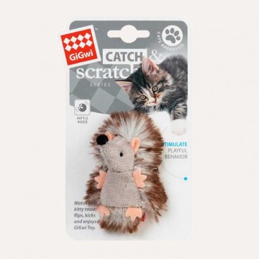 Іграшка для котів  їжачок з бряскальцем GiGwi - Catch & Scratch, 7 см